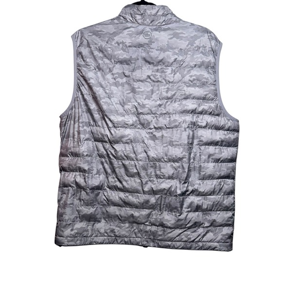 Peter Millar Crown Sport Quilted Vest Mens L Gray Camo Hyperlight Golf Full Zip - Picture 4 of 8